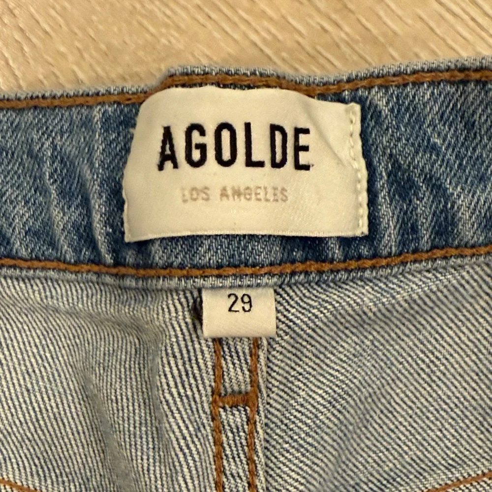 Agolde Light Blue Straight Leg Jeans - Picture 5 of 7